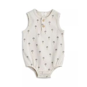Bloomingdale’s Firsts by petit lem 12MO girls Palm Tree Print Ribbed Romper